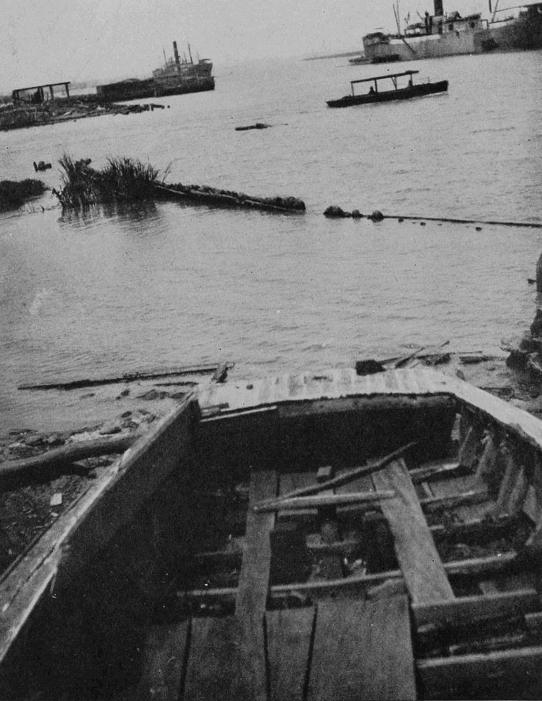Picture of the wreck of the Clotilde looking out on water
