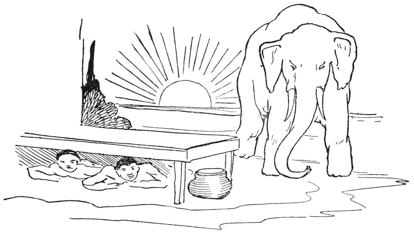 He sniffed suspiciously around the hut