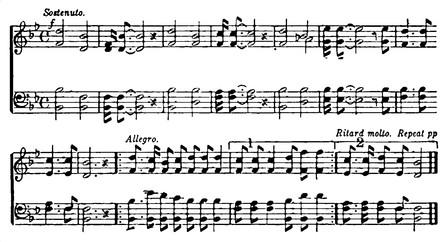 A short piece of music for the song above.