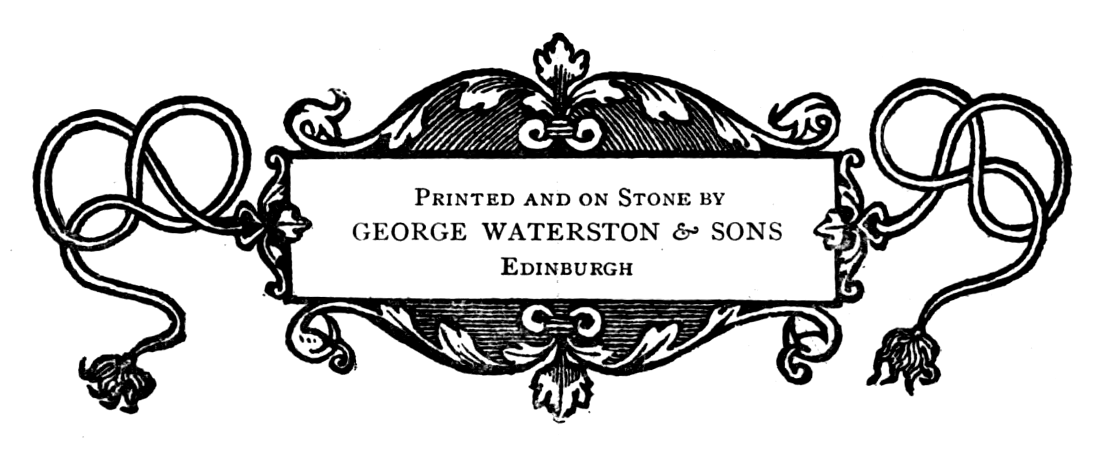 Printed and on Stone by George Waterston & Sons. Edinburgh.