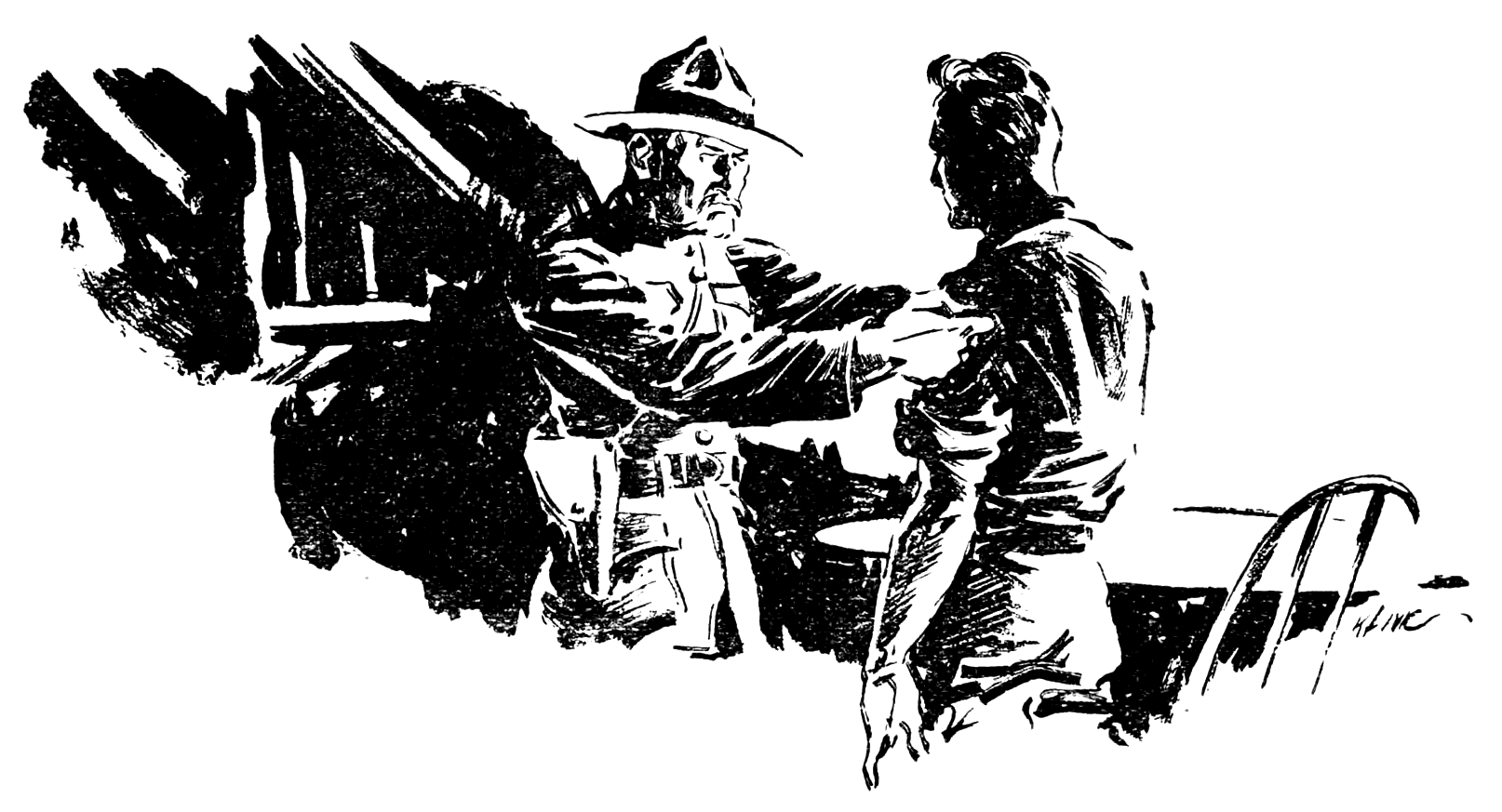 men in a heated conversation