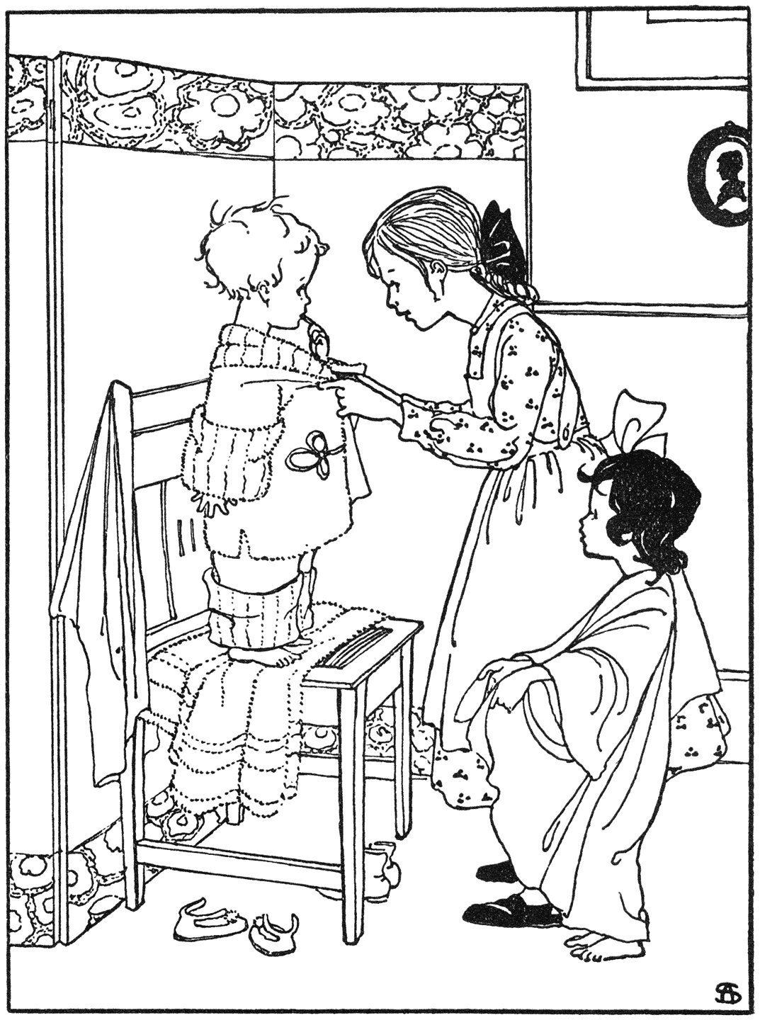 Cartje was door Marietje in een veel te groote hansop gestoken.